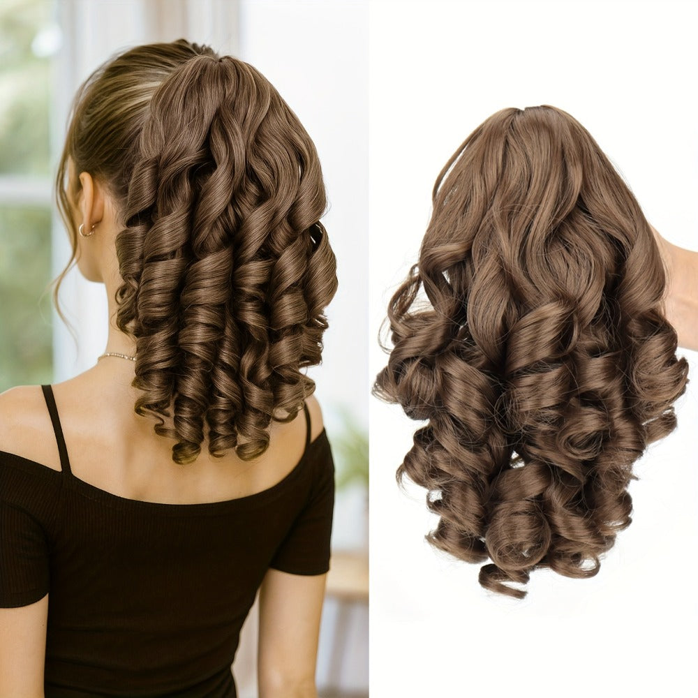 Hair Extensions Curly-Wave 14-Inch Synthetic Ponytail with Claw Clip and Four Color Style Options — image 6