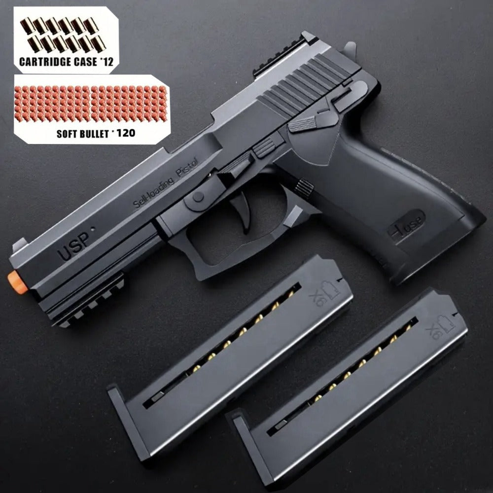 USP Bullet Toy Gun Pistol with Shell Ejecting, Continuous Rapid-Fire Foam Blaster for Boys & Girls — image 1