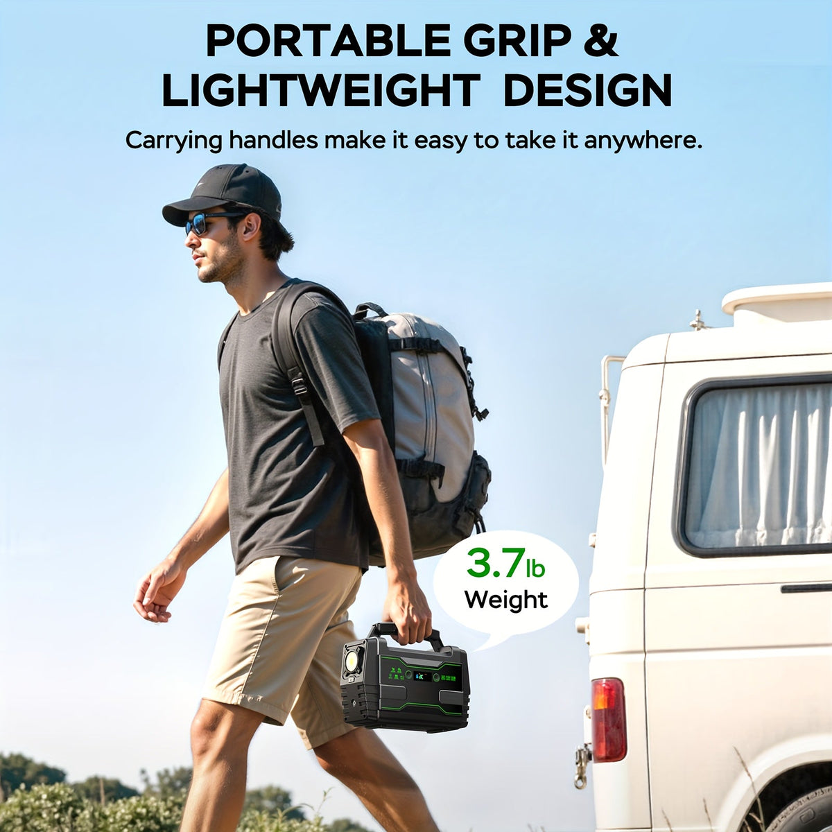 Portable Power Station 155Wh or 222Wh Configurations with AC Outlet, USB Ports, LED Light and Solar Option — image 3