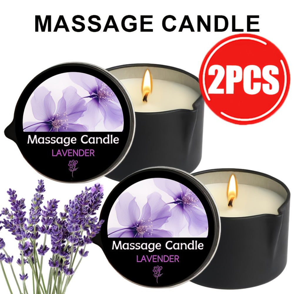 Massage Oil Candle 2-in-1 Soy Wax Scented Candle with Essential Oil – Moisturizing Warm Body Lotion for Spa Pedicure Relaxati