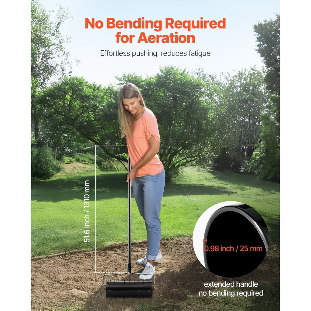 Rolling Lawn Aerator with 18- or 21-Inch Drum, 27 Spikes and Detachable Three-Section Handle — image 5