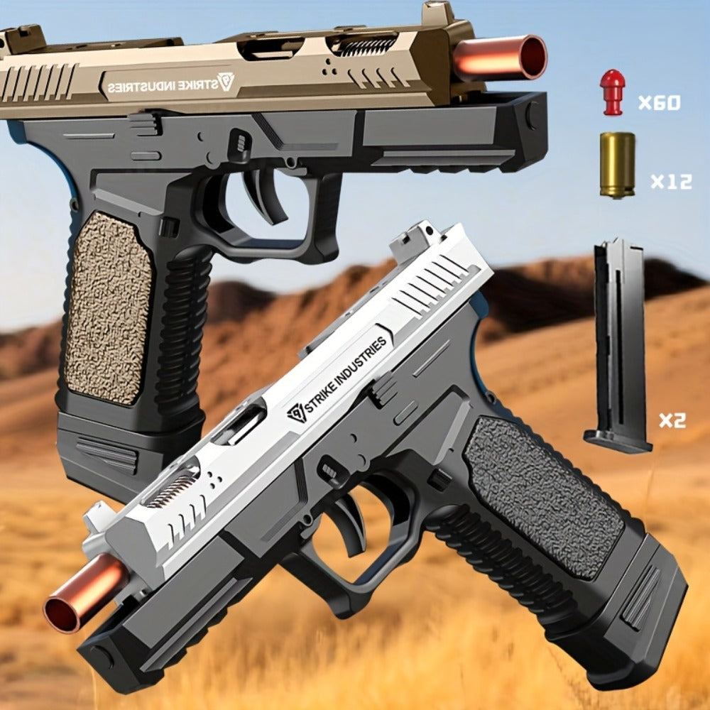 G17 Bullet Toy Gun for Boys, Rapid Fire Foam Dart Blaster Pistol, Realistic Textured Grip, Outdoor Shooting Game Toy — image 