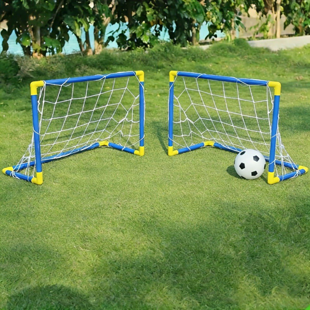 Kids Youth Football Goal Set, 2pcs Portable Easy-Assemble Soccer Goals for Indoor & Outdoor Play — image 1
