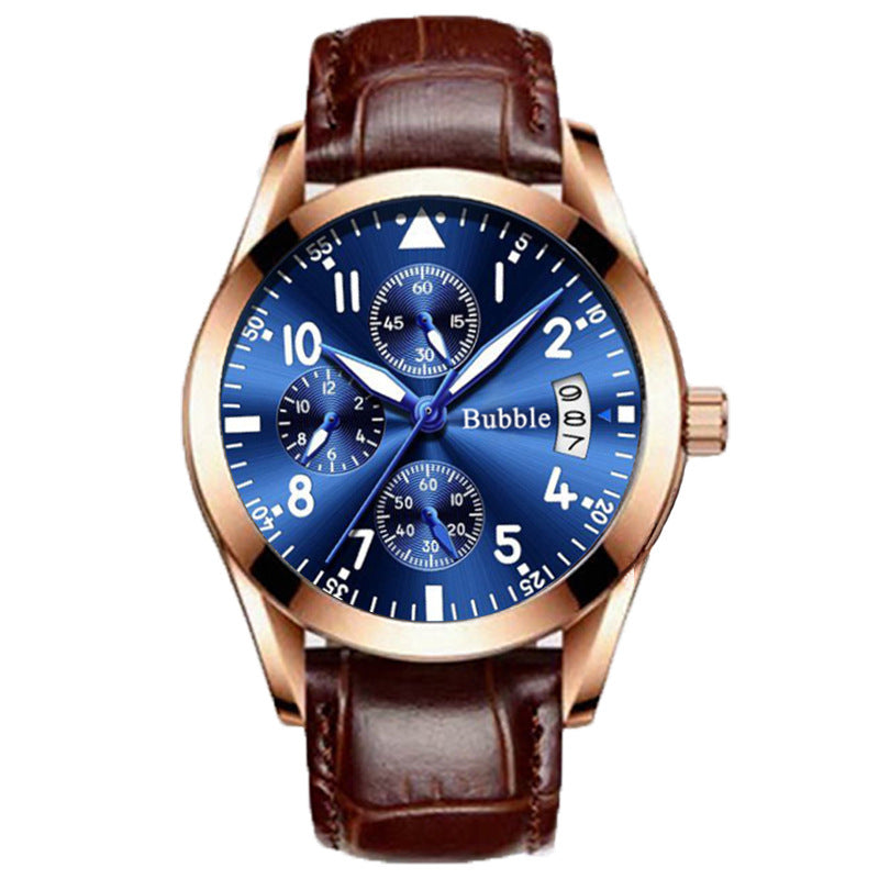Fully Automatic Quartz Luminous Waterproof Digital Six-Hand Mens Watch