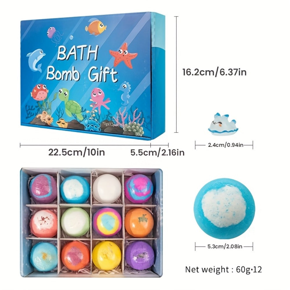 Bath Bombs with Surprise Inside Ocean Bath Ball Set, Rich Foam Lavender Essential Oil Fizzy Bath Bombs Gift — image 5