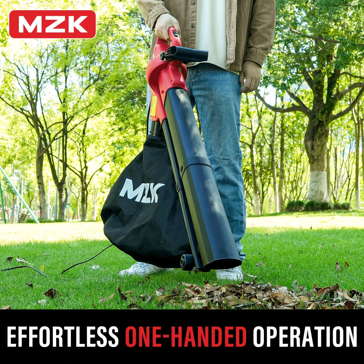 Leaf Blower Vacuum Mulcher 3-in-1 Electric Corded, 470CFM 180MPH Airflow, 13.21Gal Collection Bag — image 5