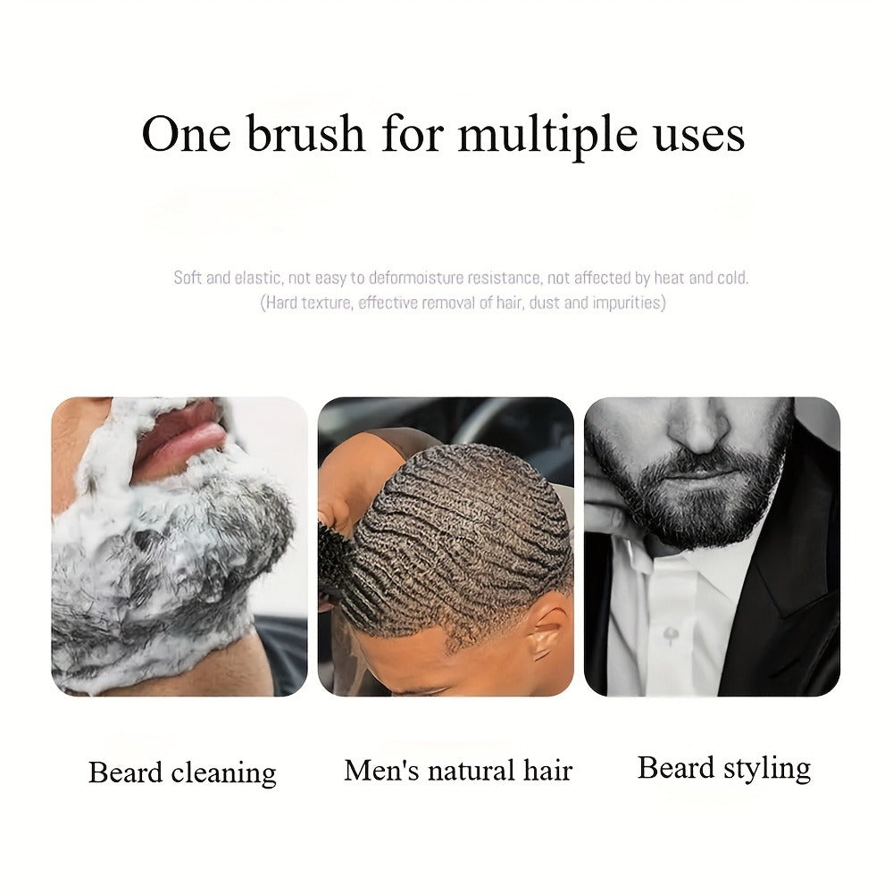 360 Wave Brush for Men with Heavy-Duty Nylon Bristles & Non-Slip ABS Handle – Professional Wave Training, Curl Defining & Upd