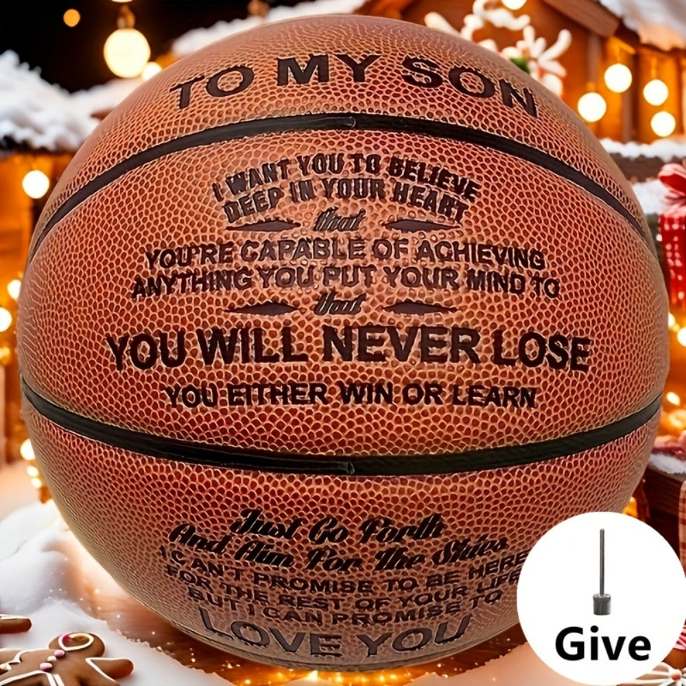 Personalized Basketball Gift for Son & Grandson Standard Size with Pump To My Son To My Grandson Heartfelt Message Sports Bir