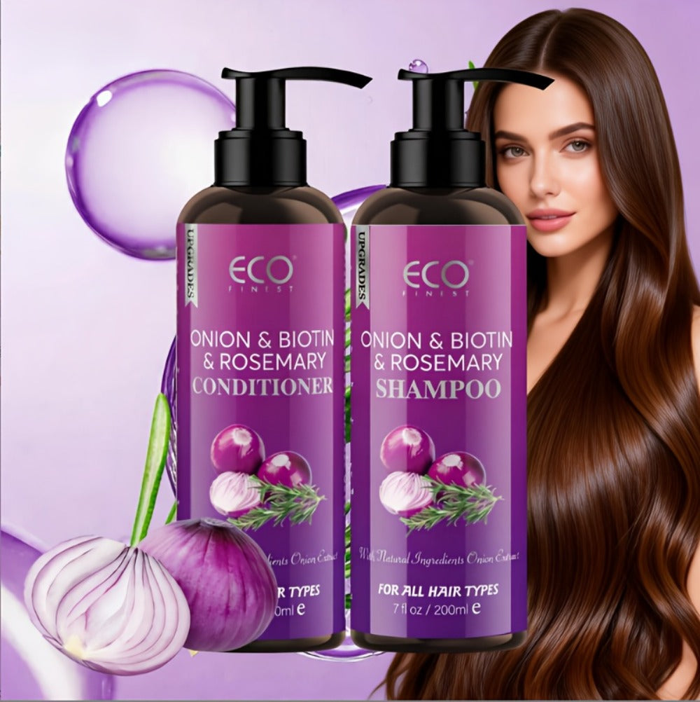 Shampoo and Conditioner Set Biotin & Rosemary with Onion Extract & Jojoba Oil – Hydrating Oil Control Hair Care for Dry Damag