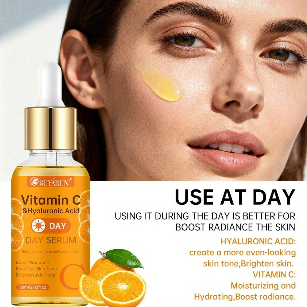 Face Serum Set 4-Piece Day & Night with Vitamin C Retinol Hyaluronic Acid Ceramide - Deep for Bath Time, Home Spa and Persona
