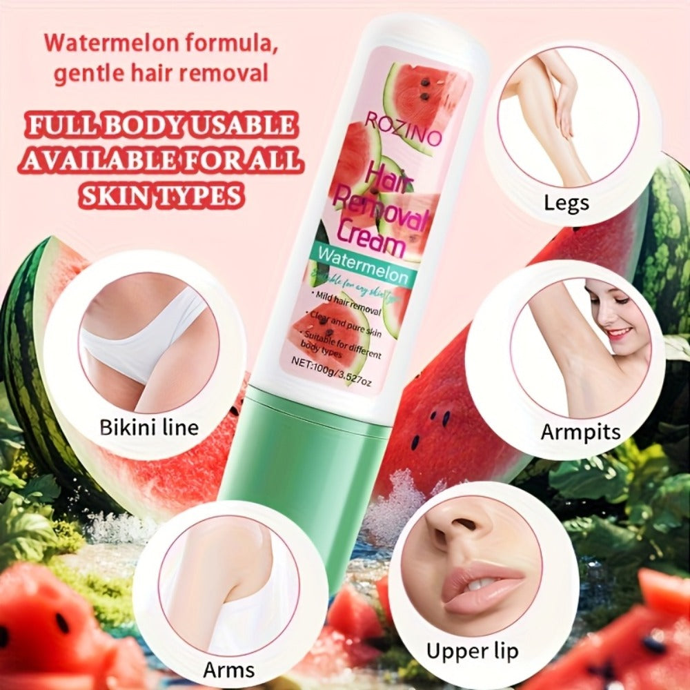 Hair Removal Cream ROZINO 100g Watermelon Roll-On Bottle with Carton for External Body Grooming — image 5