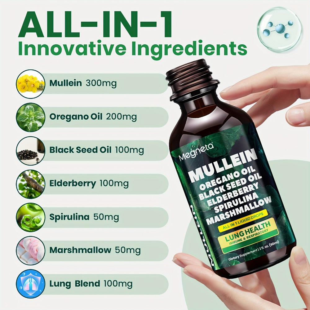 Mullein Leaf Liquid Drops for Lung Health & Respiratory Support, Natural Herbal Formula for Breathing Comfort — image 9