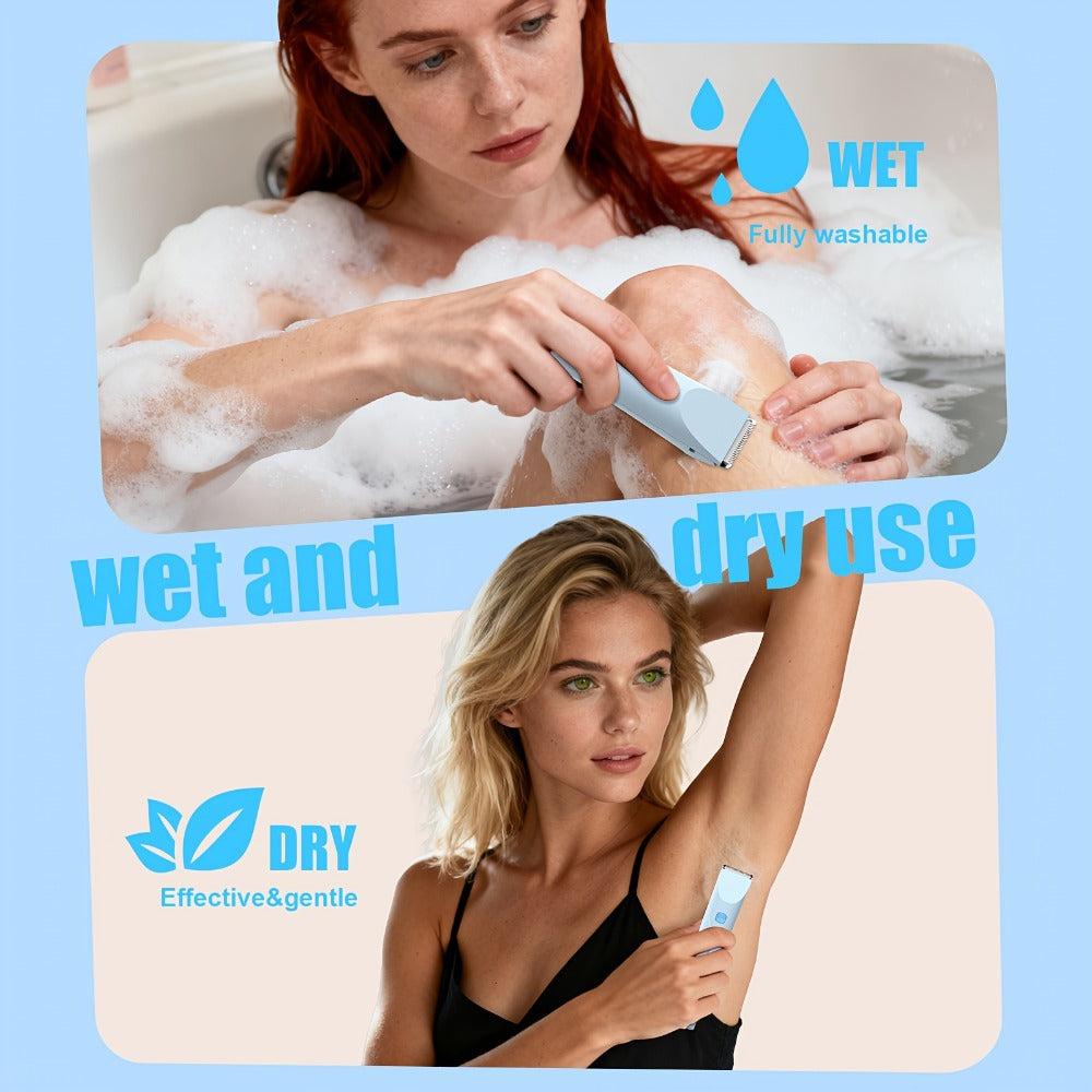 Electric Shaver 2-in-1 Dual-Head Bikini Trimmer with Digital Battery Display and Waterproof Wet/Dry Use — image 4