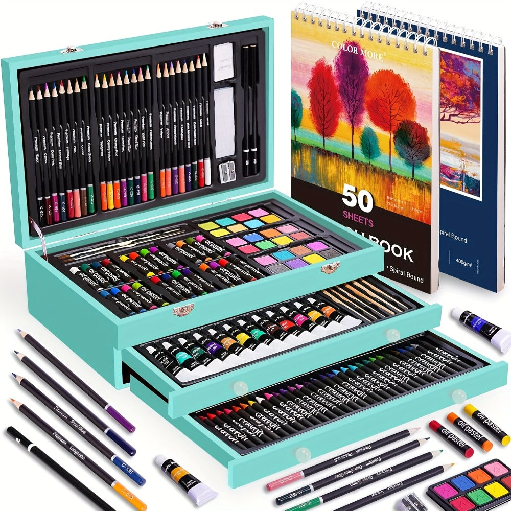 175-Piece Deluxe Art Set in Wooden Case with the Listed Color, Size or Set Options for Everyday Use — image 6