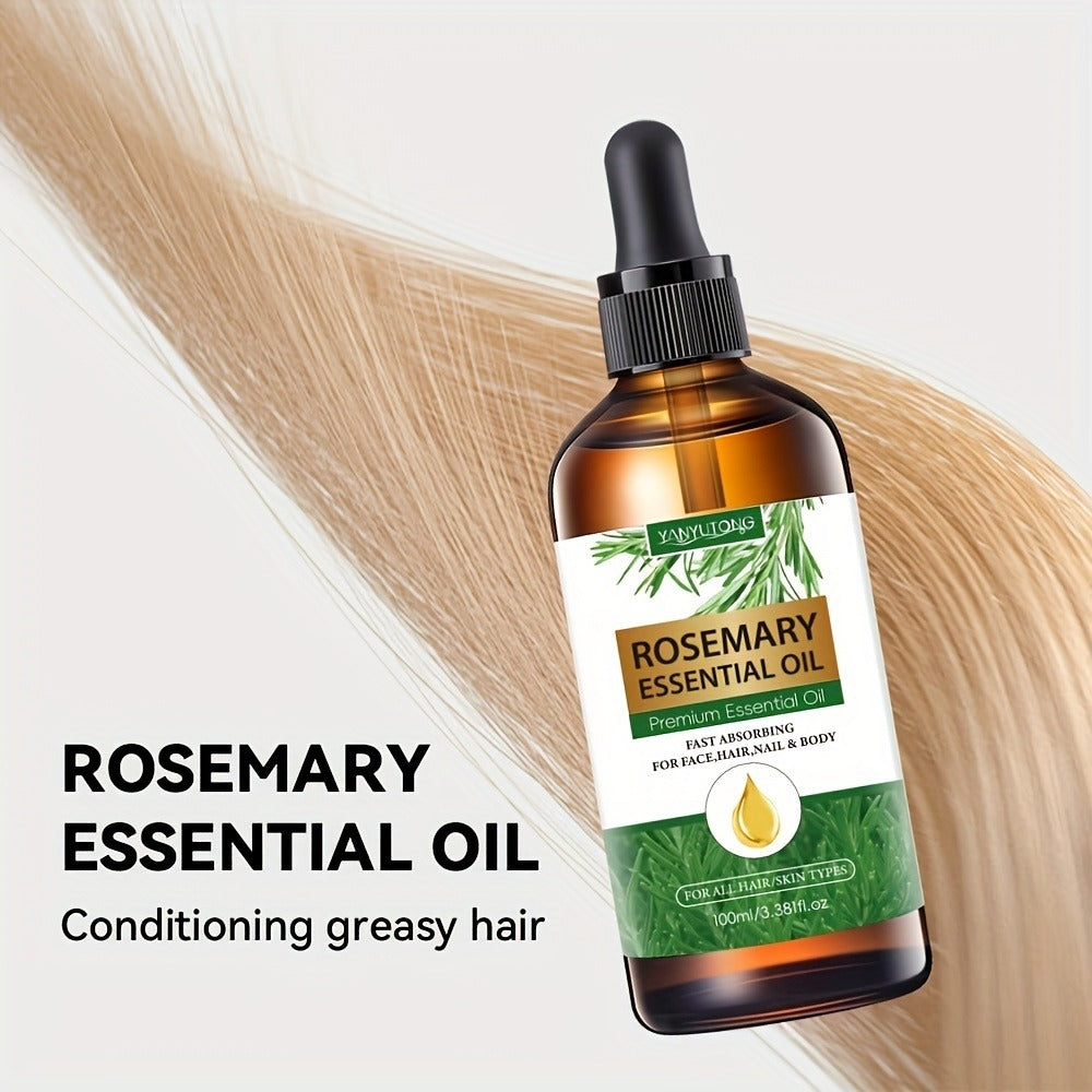 Rosemary Essential Oil Set with Three 100mL Amber Dropper Bottles for Home Fragrance and DIY Scent Projects — image 3