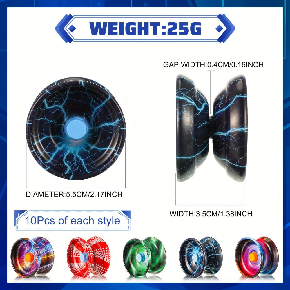 Metal Alloy Yoyo Bulk 50 Pcs Responsive Yo-Yo Set for Beginners Kids Adults Auto Return for Parties, Celebrations and Guest F