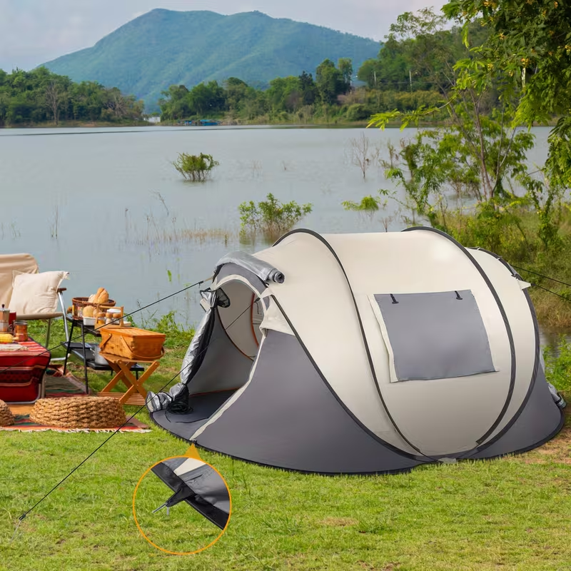 Camping Tent 5-8 Person Automatic Three-Pole Shelter, 110.24 x 82.68 x 47.24 Inches for Outdoor Camp Setup — image 6