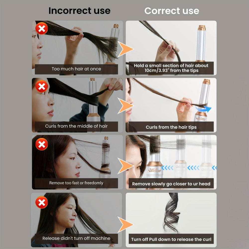 7-in-1 Hot Air Brush Hair Styling Tool with 110, 000 RPM Motor, Diffuser and Attachment Set — image 4
