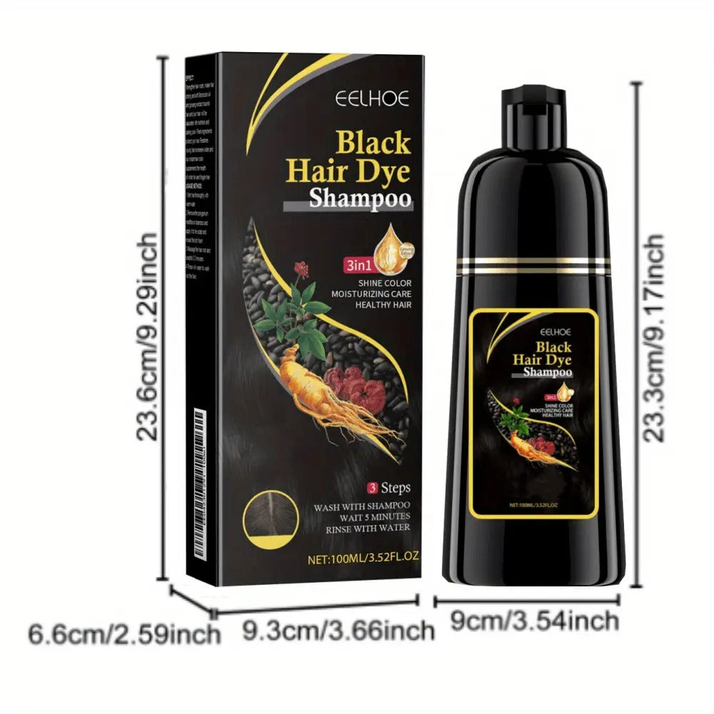 Hair Color Shampoo, EELHOE 3-in-1 Six-Bottle 3.38oz Set in Black, Brown or Mixed Color Packs — image 13