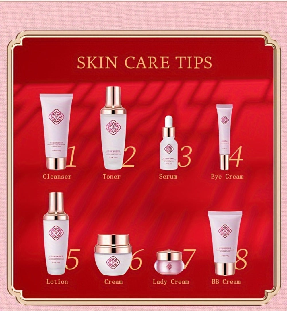 10-Piece Botanical Skincare Gift Set with Coordinated Bottles, Jars and Tubes in a Pink Presentation Box — image 10