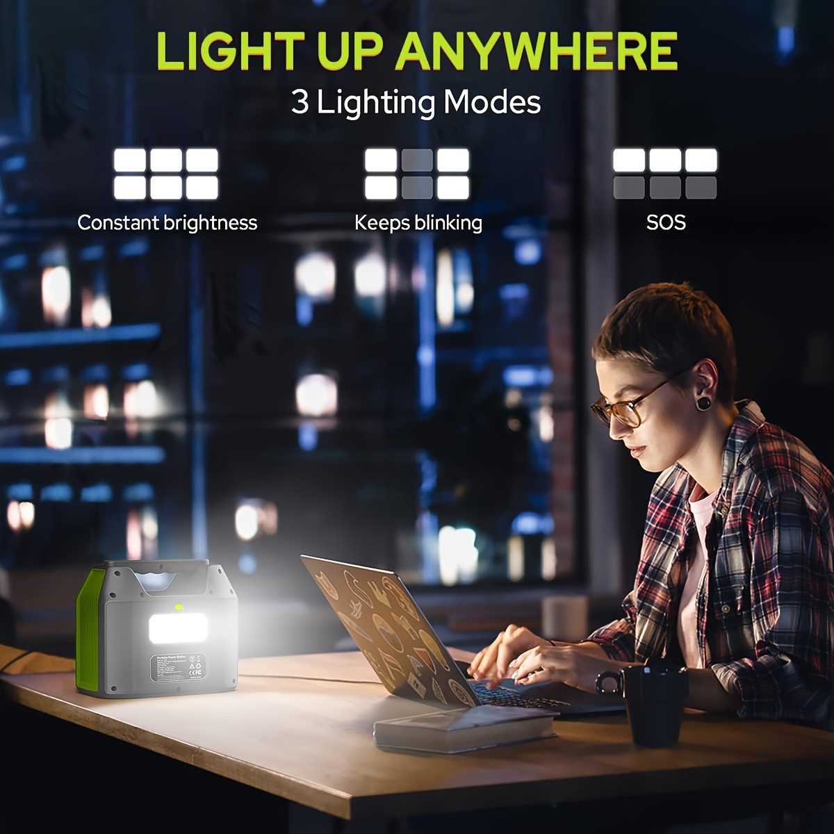 Portable Power Station 576Wh 650W or Compact 150W Configuration with Six Outputs and LED Light — image 10