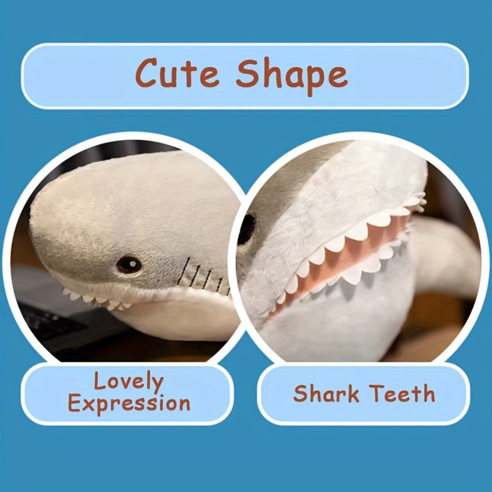 Plush Toy Jumbo Shark Pillow 24-Inch in Blue, Grey, Blue-Pink or Rainbow Colorways and Ocean Decor — image 23