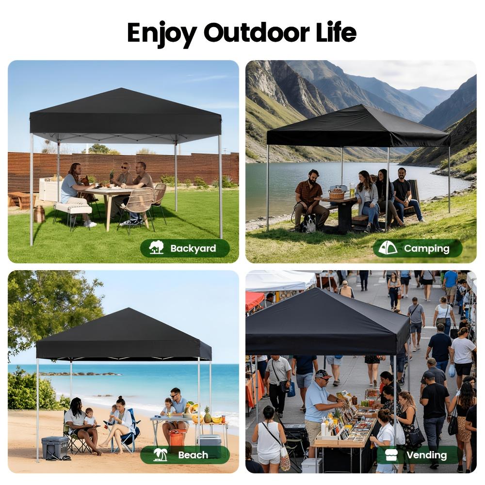 Straight-Leg 10x10ft Pop-Up Canopy Tent with 420D Oxford Top, Three Heights and Eight Colors — image 10