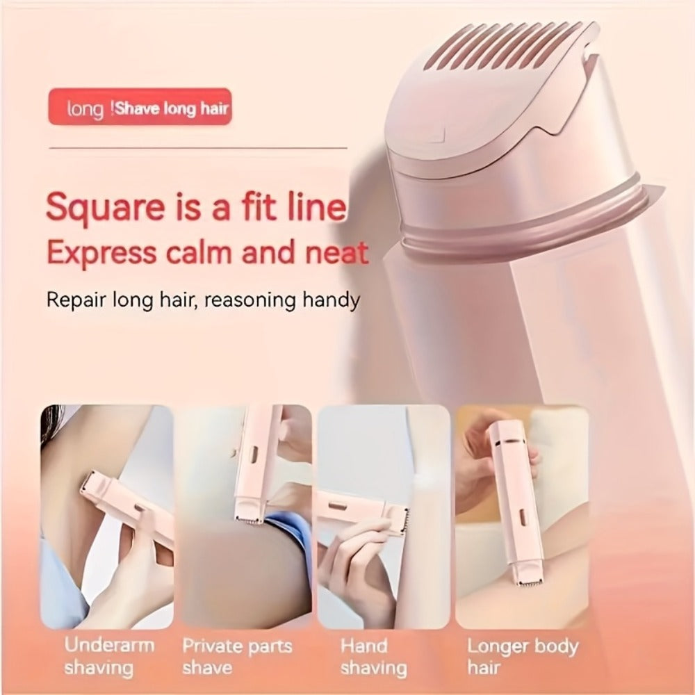 Bikini Trimmer Electric 2-in-1 Rechargeable Dual-Head Face Shaver for Women – Stainless Steel Blade USB Cordless Hair Remover