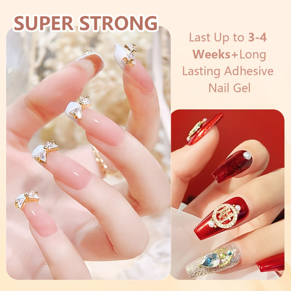 Nail Glue for Rhinestones 2pcs, LED Cured Gel Adhesive for 3D Charms, Gems & Bling Nail Art Decorations — image 5
