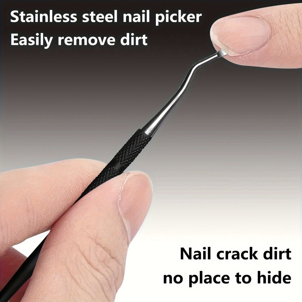 Wide-Jaw Nail Clipper Set, Five-Piece Black-Handle Kit with Straight, Concave and 45-Degree Slanted Tools — image 8