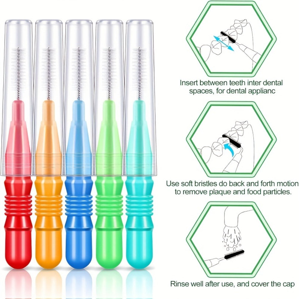 Interdental Brush Picks 350 Pack Soft Floss Dental Toothpick Cleaners Mixed Color – Oral Care Flosser Refill — image 3