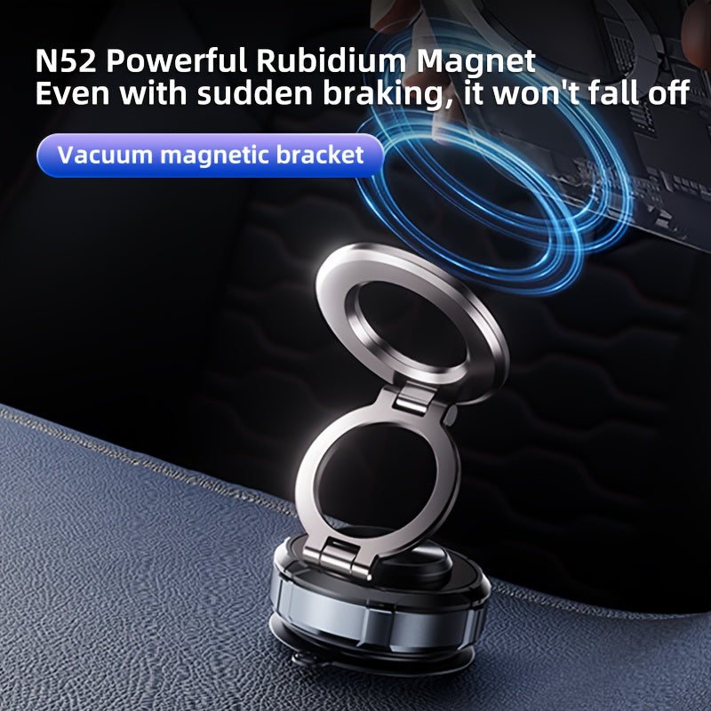 Magnetic Car Phone Mount with Vacuum-Style Dashboard Base and Swivel Joint and 360-Degree Bracket — image 4