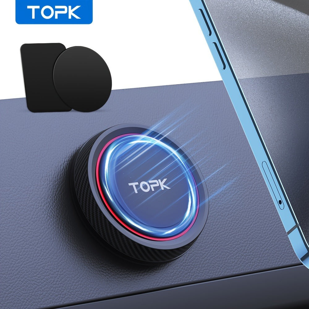 Two-Pack Magnetic Car Phone Mount with Round 4.6cm Heads, Short Bodies and Black Adhesive Dashboard Bases — image 1