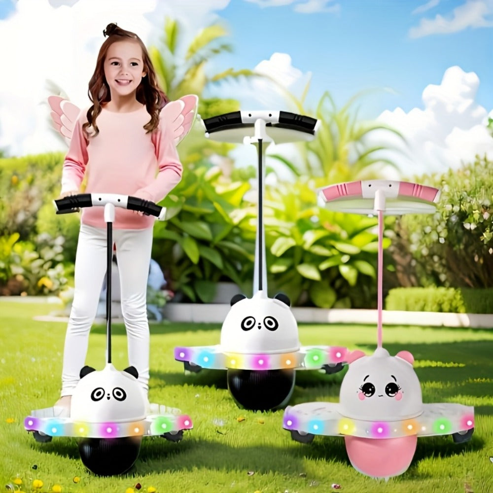 LED Pogo Ball with 80cm Handle, 43cm Bounce Board, Thick Pedals and Pink or Black Color Options — image 1