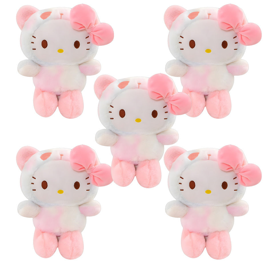 Sanrio Tie Dye Plush Set of 5, Kawaii Hello Kitty Kuromi My Melody Cinnamoroll Gudetama Stuffed Animals — image 1