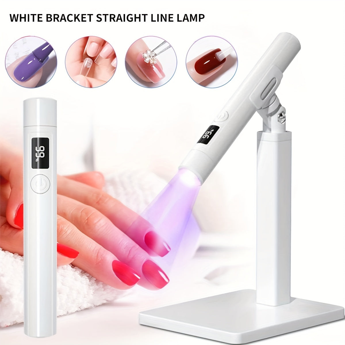 Rotating Stand LED Nail Lamp with Adjustable Stand Bracket, 45s/60s Timer Display and USB Power — image 1