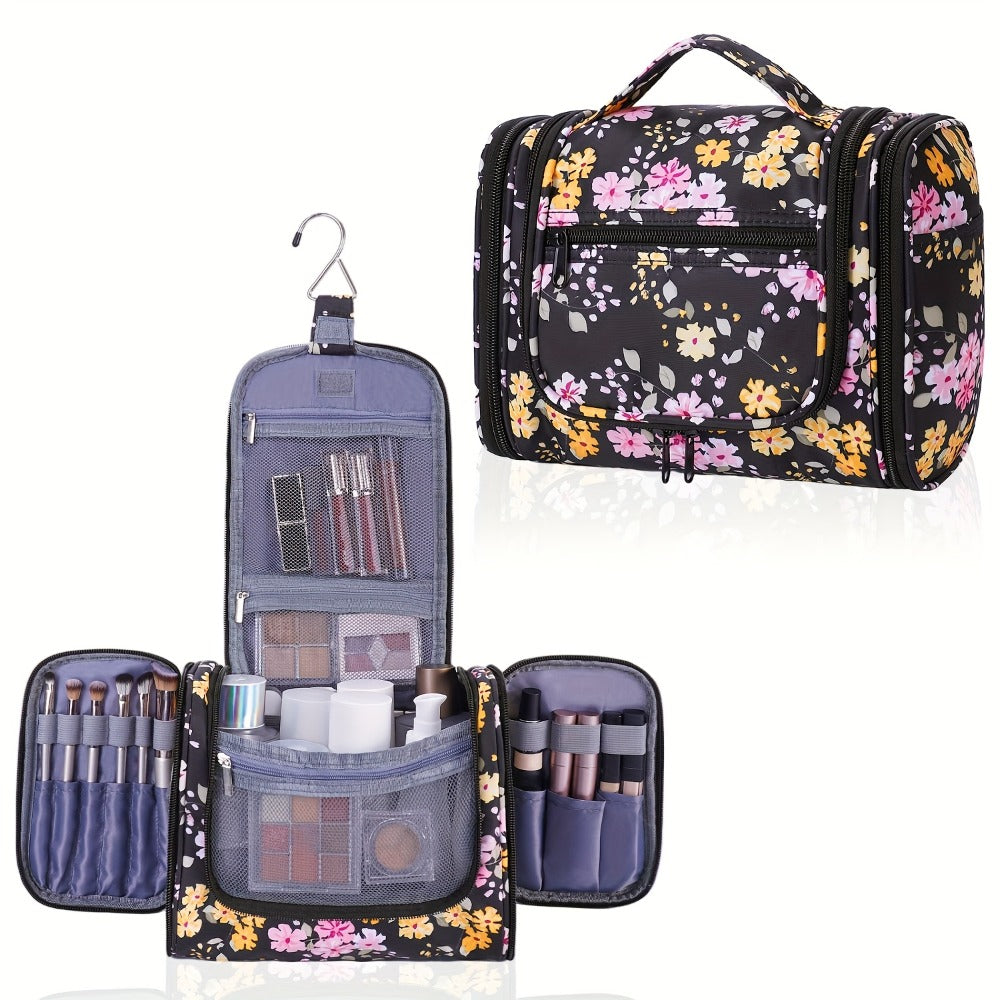 Toiletry Bag, Hanging Multi-Pocket Shower Organizer Metal Hook, Carry Handle and Seven Print — image 28