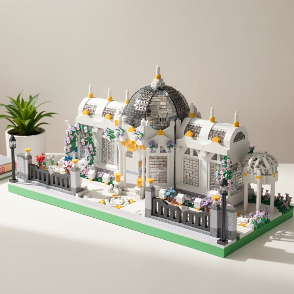 6700-Piece Garden Plaza Building Block Model in Boxed or Bagged Versions with Dome, Flowers and Fence — image 7