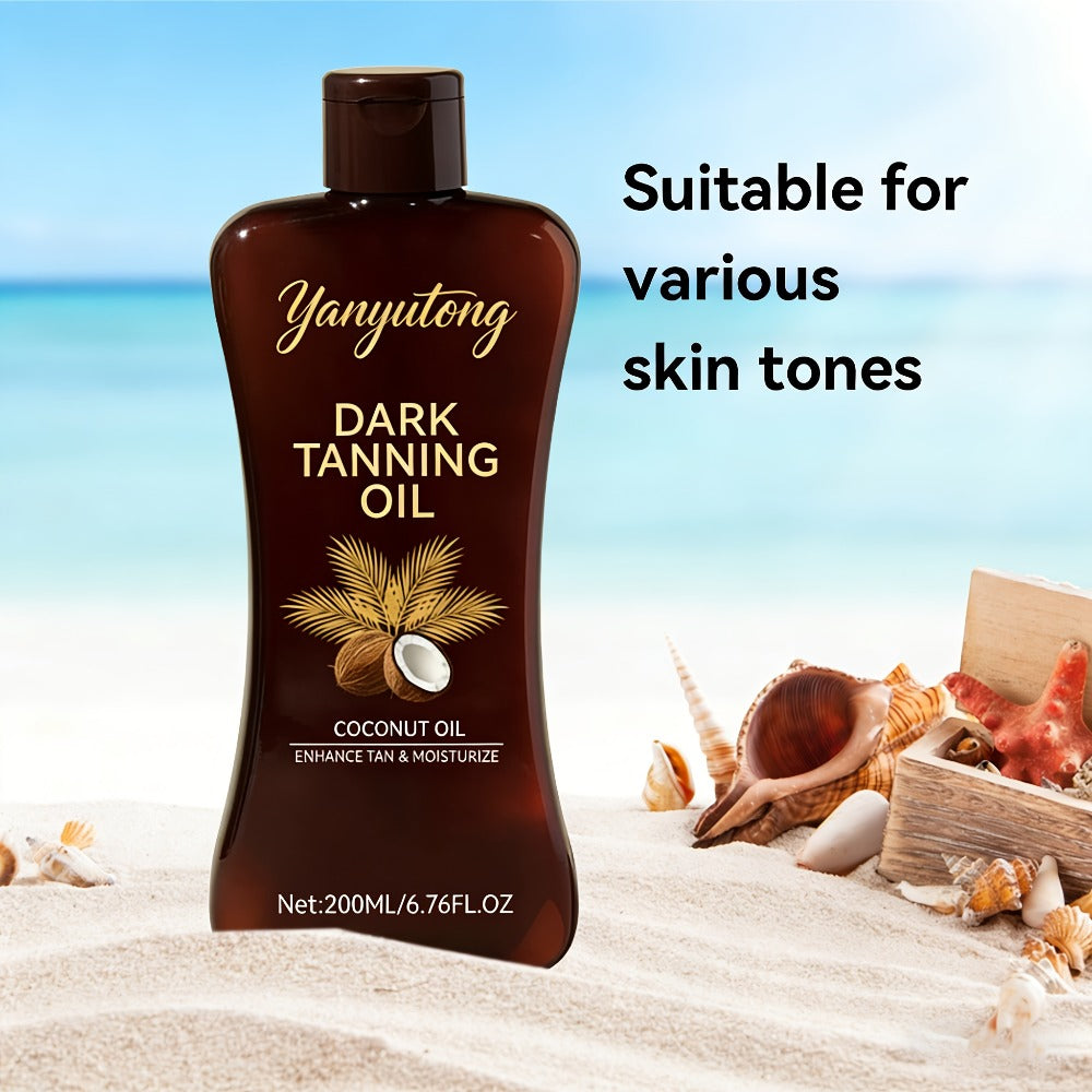 Sun Tanning Oil 200ml – Deep Golden Tan Accelerator Body Oil for Beach & Outdoor, Moisturizing & Nourishing Summer Skin Care 