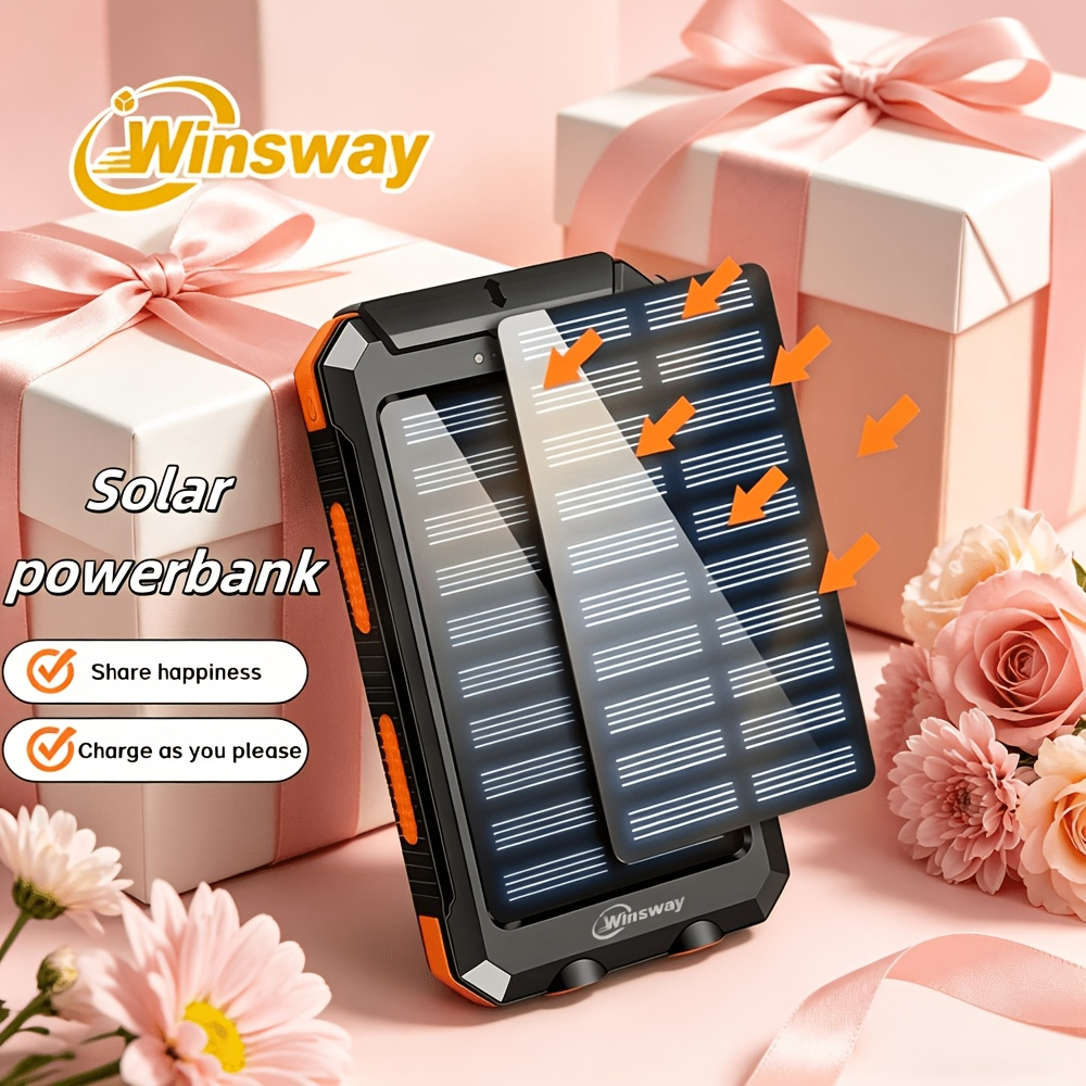 Winsway 10000mAh Portable Solar Panel Charger with 4 Dual USB Ports And Type-C/Micro USB Input Ports — image 7