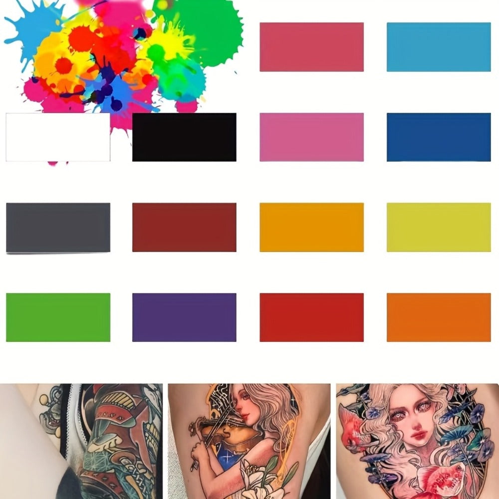 Tattoo Ink 14-Color Set with 1oz 30ml Bottles and One Full Palette Configuration with Item-Specific Color, Capacity and Bottl