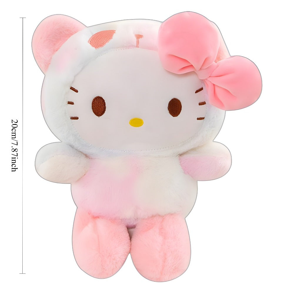 Sanrio Tie Dye Plush Set of 5, Kawaii Hello Kitty Kuromi My Melody Cinnamoroll Gudetama Stuffed Animals — image 3