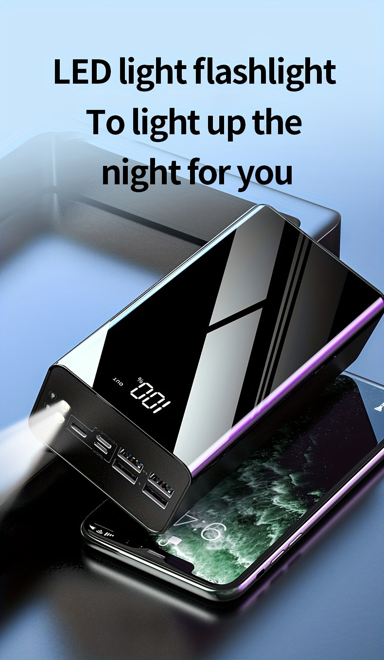 Portable Charger 50000mAh Large Power Bank LED Light Power Display Multi-Port USB-C Micro for an Everyday Personal Care Routi