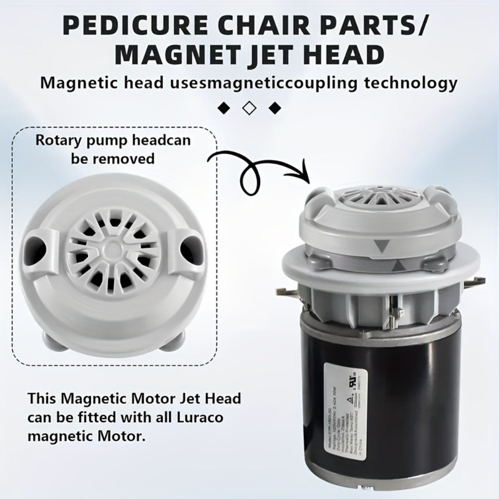 Magnetic Pipeless Jet Head Motor Replacement for Pedicure Spa Chair, Rotating Jet with Propeller & Cap — image 11