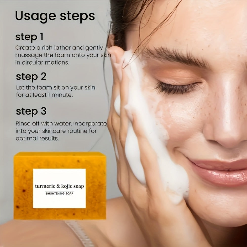 Kojic Acid Soap Bar 24-Pack Handmade – Lemon Turmeric Cold Process Bar Soap with Ginger Extract & Exfoliating Granules — imag
