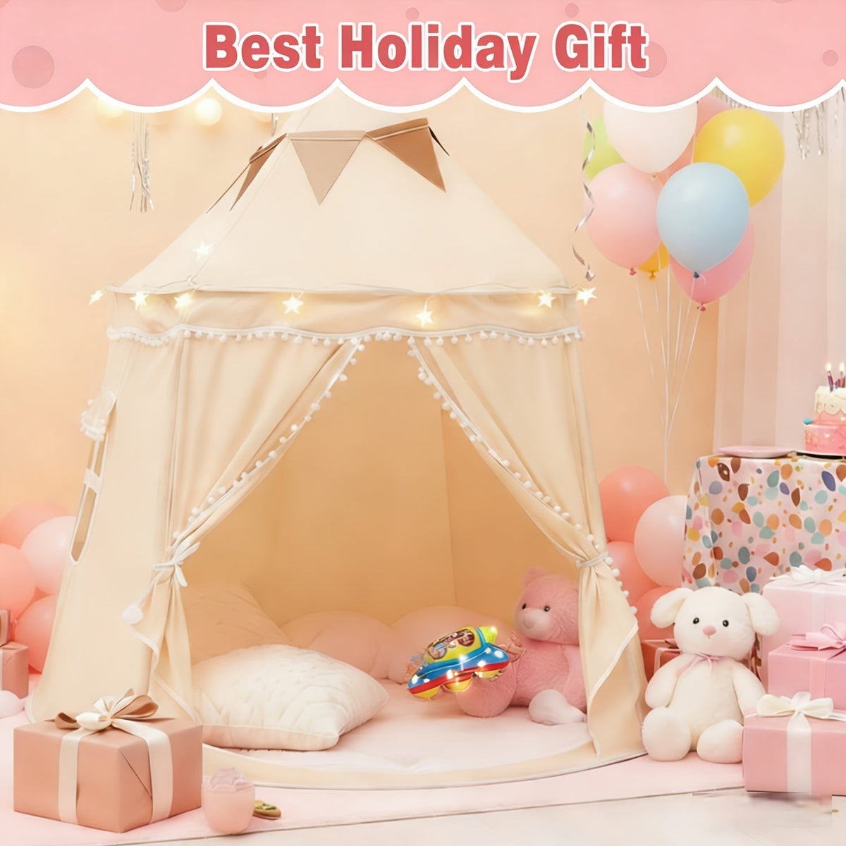 Pop-Up Dome Pet Tent in Three Colors with Basic or Mat, Star Lights and Flag Accessory Options — image 4