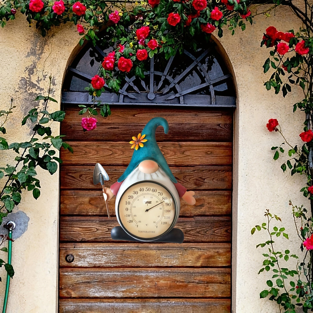 Outdoor Thermometer Metal Gnome | Wall Decor Patio Garden Indoor — image 8