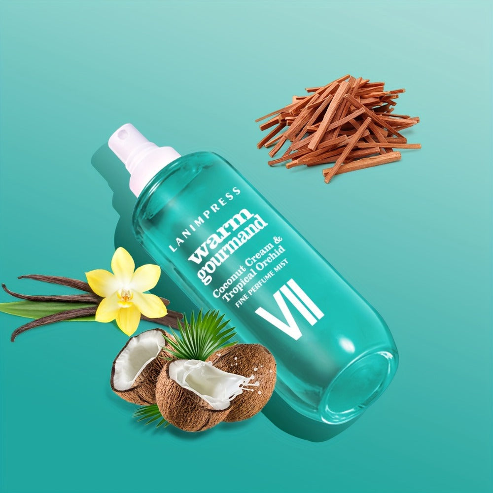 Body Mist Perfume for Women – Coconut & Tropical Orchid Hair and Body Fragrance Spray, Long Lasting Warm Gourmand Scent, Para