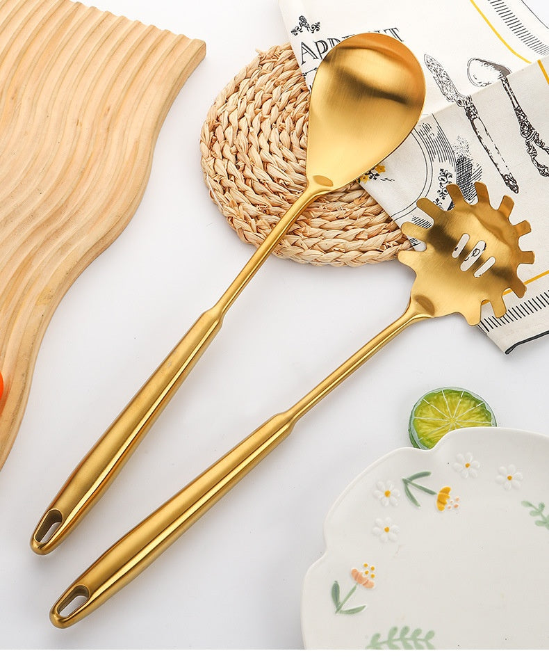 304 Gold-Plated Spatula And Strainer Set, 12-Piece Set