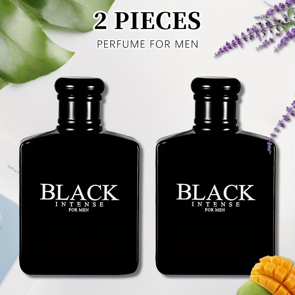 Men's Cologne Black Intense 100ml Eau de Toilette Two-Bottle Set in Matching Black Spray Bottles — image 1
